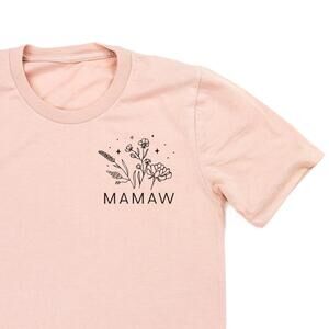 Mamaw  Bouquet Pocket Size Unisex Tee Mamaw Gift Graphic Tee Floral Shirt